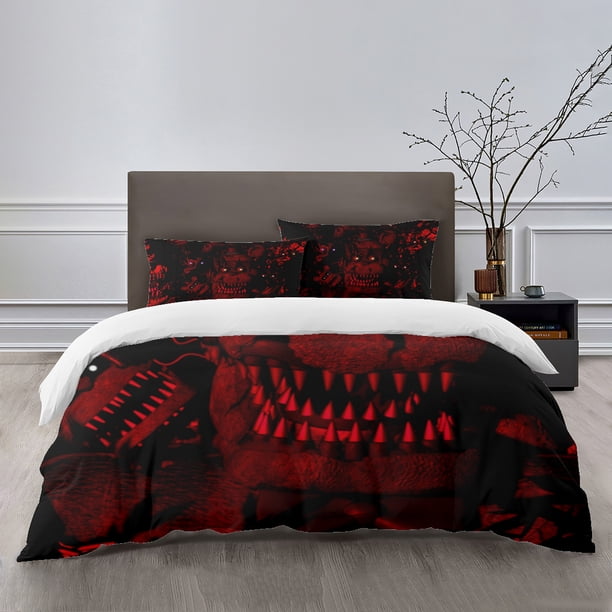 Five Nights at Freddy's Bedding Sets Bed Cartoon Duvet Cover Lightweight 3 Piece Bet Sets for Kids Boys Girls