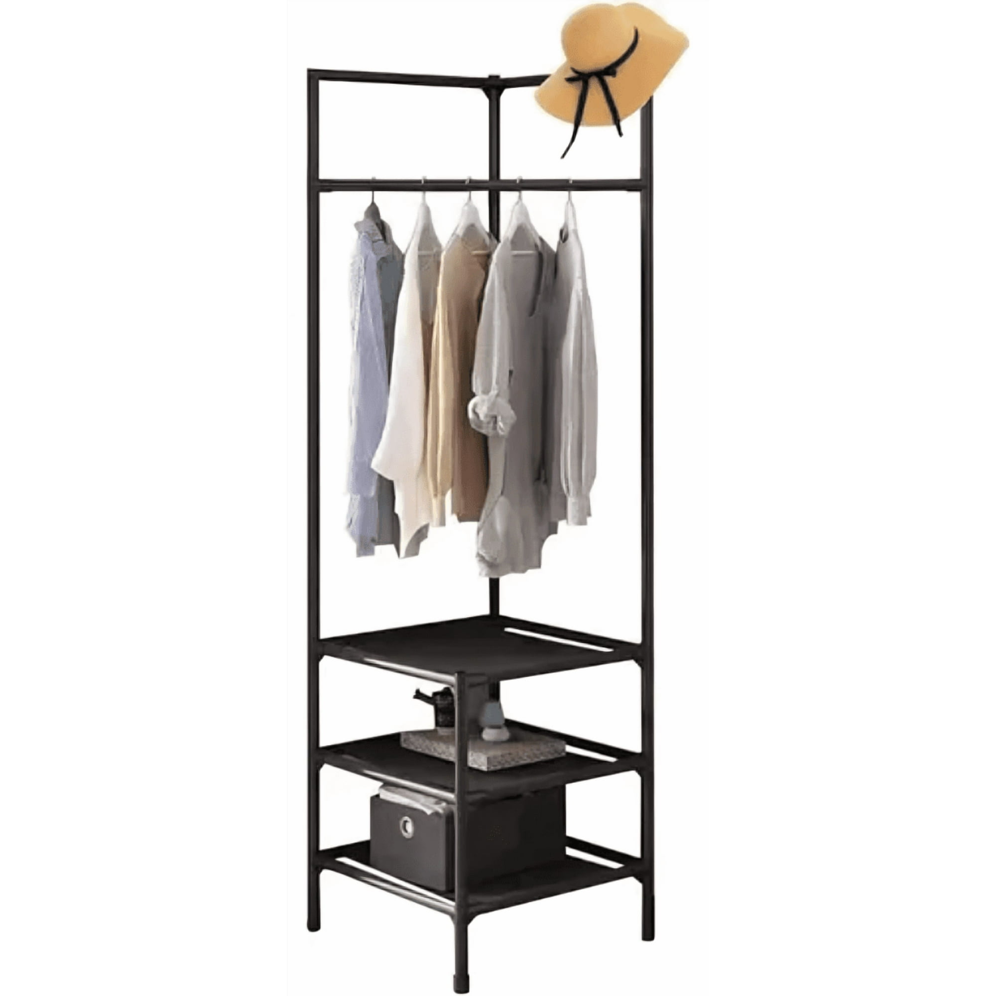 Sirena - Perchero Organizador Ropa Zapatos Negro 188 Cm