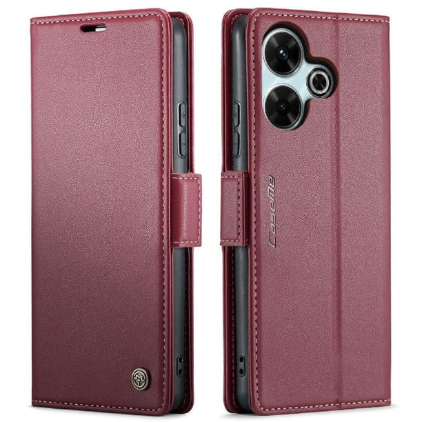 CaseMe tipo cartera Xiaomi Redmi 13 4G con cierre magnético, RFID, tarjetero, soporte, carga inalámbrica