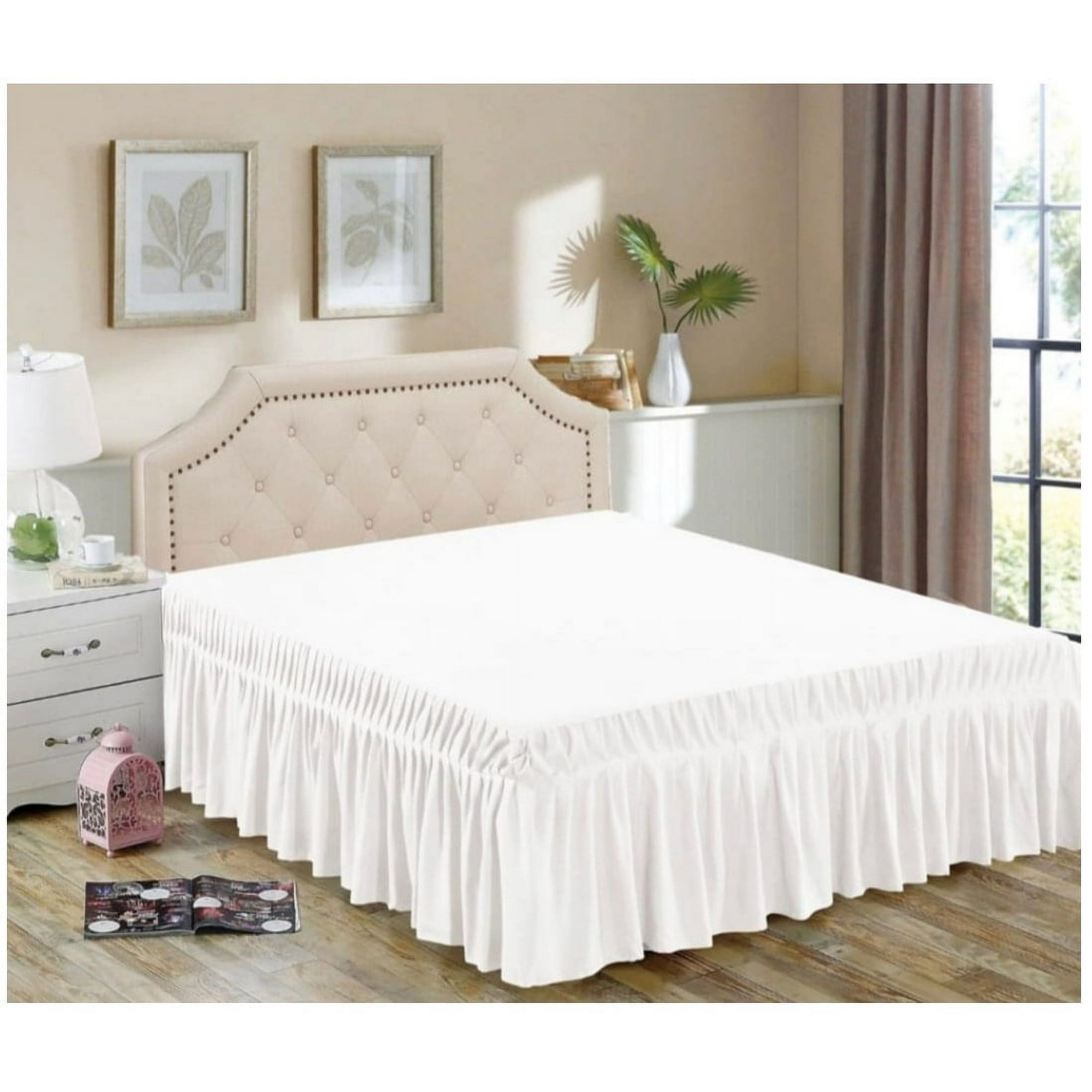 Aladdins Shop - Faldon Para Cama 2 Plazas Color Blanco 02