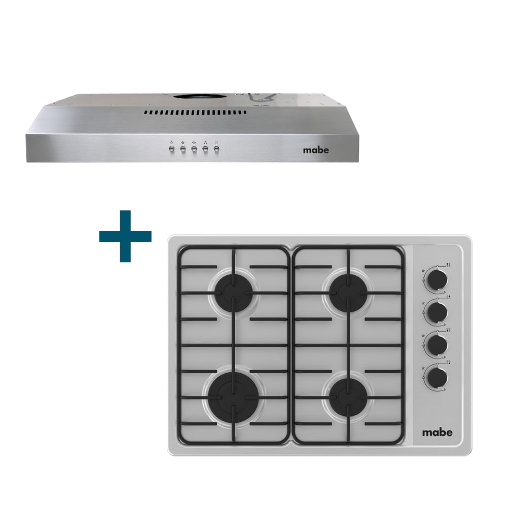 Kit Encimera A Gas 60cm +campana Extractora 60cm Mabe