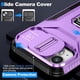 thumbnail image 4 of Funda Armada para iPhone 14 con Tapa Deslizante y Soporte Magnético Giratorio Morado, 4 of 5