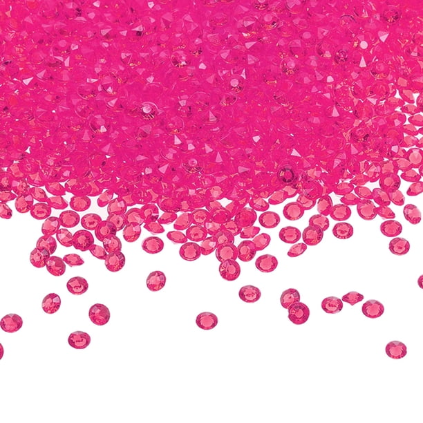 Uxcell Confeti de Cristales Acrílicos para Relleno de Jarrones y Decoración de Centros de Mesa de Boda Color Rojo Rosa