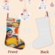 thumbnail image 3 of El Aula de Caitie Tema: Calcetines de Navidad, fino lino blanco para colgar en escaleras y chimenea, decoración navideña para el hogar, regalo de Navidad. 45cm × 32cm, 3 of 5