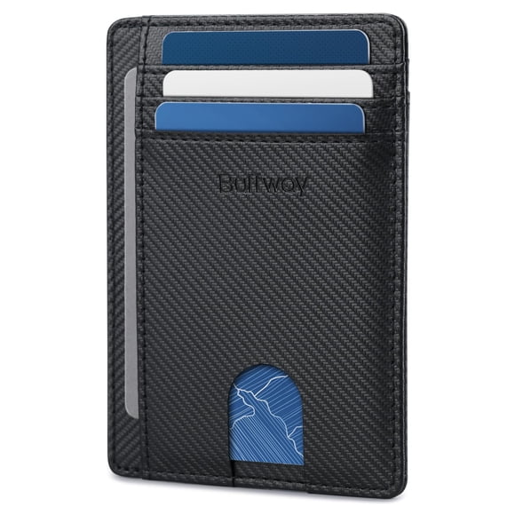 Billetera Buffway 8 cm x 11 cm con Bloqueo RFID Negra