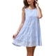 thumbnail image 1 of Vestido de cuadros INSPIRE CHIC para mujer, vestido sin mangas, a cuadros, fluido, con vuelo, escalonado, corto, L azul claro, 1 of 6