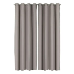 Clems - Pack 2 Cortina Engomada Termica 100% Blackout 140X225 Marron Claro 140X225