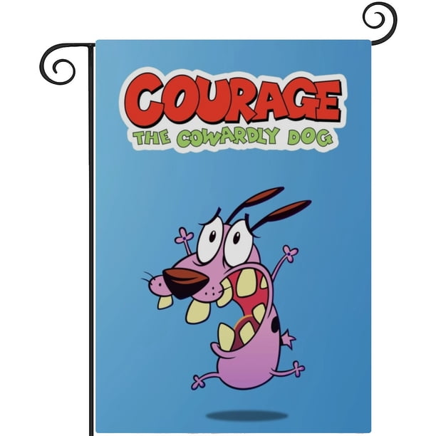 El Perro Coraje-bandera de jardín temática. Regalo perfecto para fans, amigos y familiares, ideal para actividades al aire libre y decoración de fiestas.28CM*45CM
