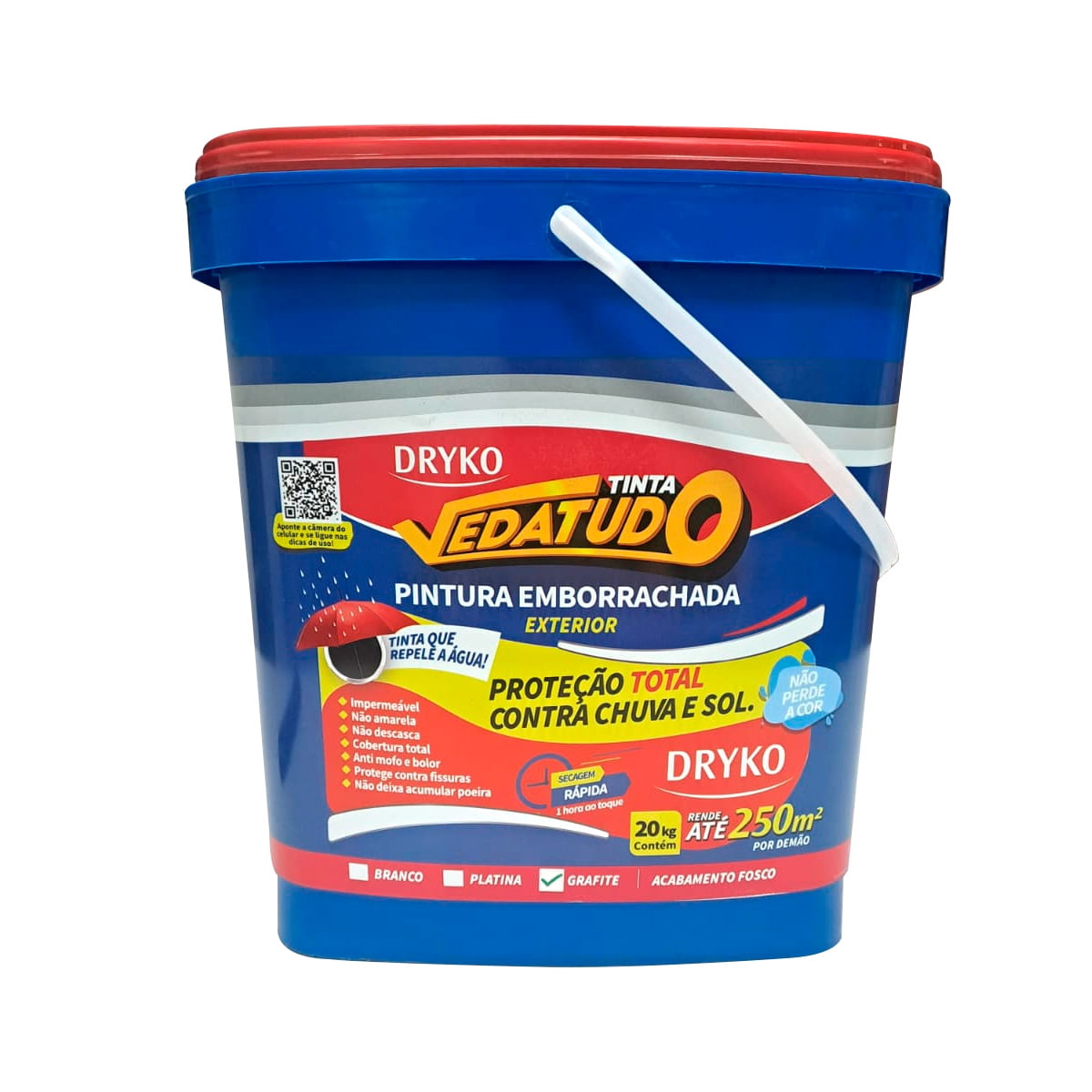 Dryko Impermeabilizantes - Pintura Engomada Elástica Para La Protección Contra El Agua 20 Kg. Dryko / Blanco