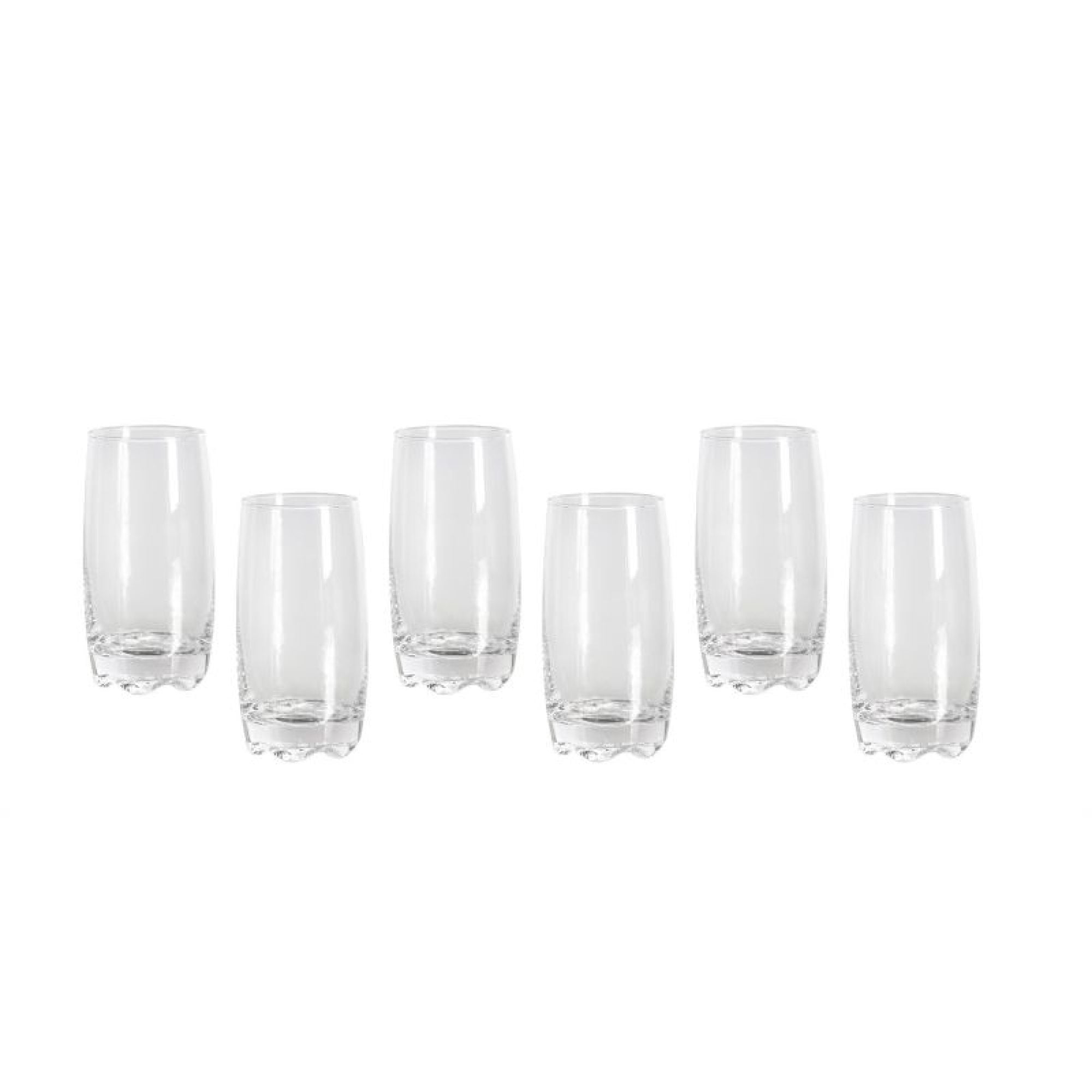 Set 6 Vaso altos Rock vidrio 380ml transparente