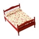 thumbnail image 2 of Modelo De Cama Doble De Casa De Muñecas 1:12, Juego De Simulación, Modelo De Cama De Madera Para Decoración De Habitación, Rojo, 2 of 5
