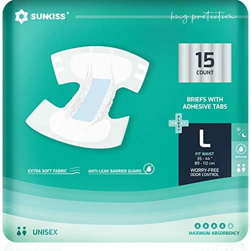 Pañales para adultos SUNKISS TrustPlus, máxima absorbencia, 15 unidades