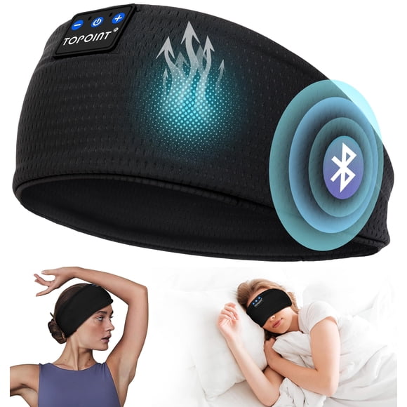 Auriculares para dormir con diadema TOPOINT Bluetooth 5.4 inalámbricos