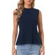 thumbnail image 1 of INSPIRE CHIC Blusas Peplum sin mangas para mujer, blusas informales de negocios estilo babydoll, perfectas para verano y otoño, XL azul oscuro, 1 of 6