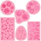 thumbnail image 1 of Paquete de 6 moldes para fondant, mini moldes de flores, mariposas y hojas, moldes de arcilla polimérica rosa, moldes de silicona antiadherentes para decorar pasteles (mariposa, rosa y hojas), 1 of 7