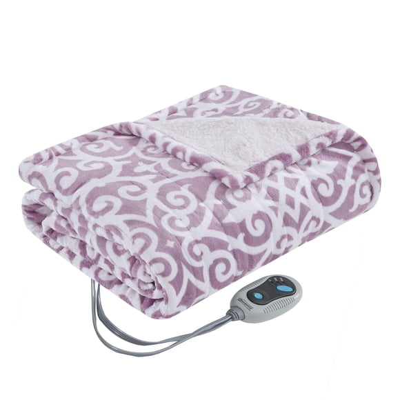 Poncho manta eléctrica térmica Beautyrest 127 x 163 cm lavanda