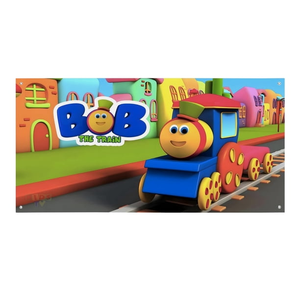 Bob el Tren Fondo Temático Pancarta Suministros de Decoración para Fiesta de Cumpleaños, Decoración de Fondo de Fiesta Personalizado,150x90cm