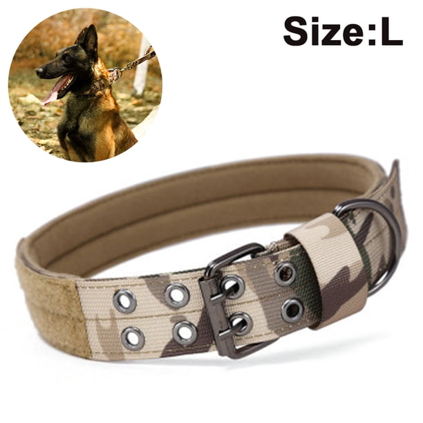 Collar reflectante para perros, collar táctico para perros, nailon antidesgaste, ajustable en cinco velocidades para perros medianos y grandes.