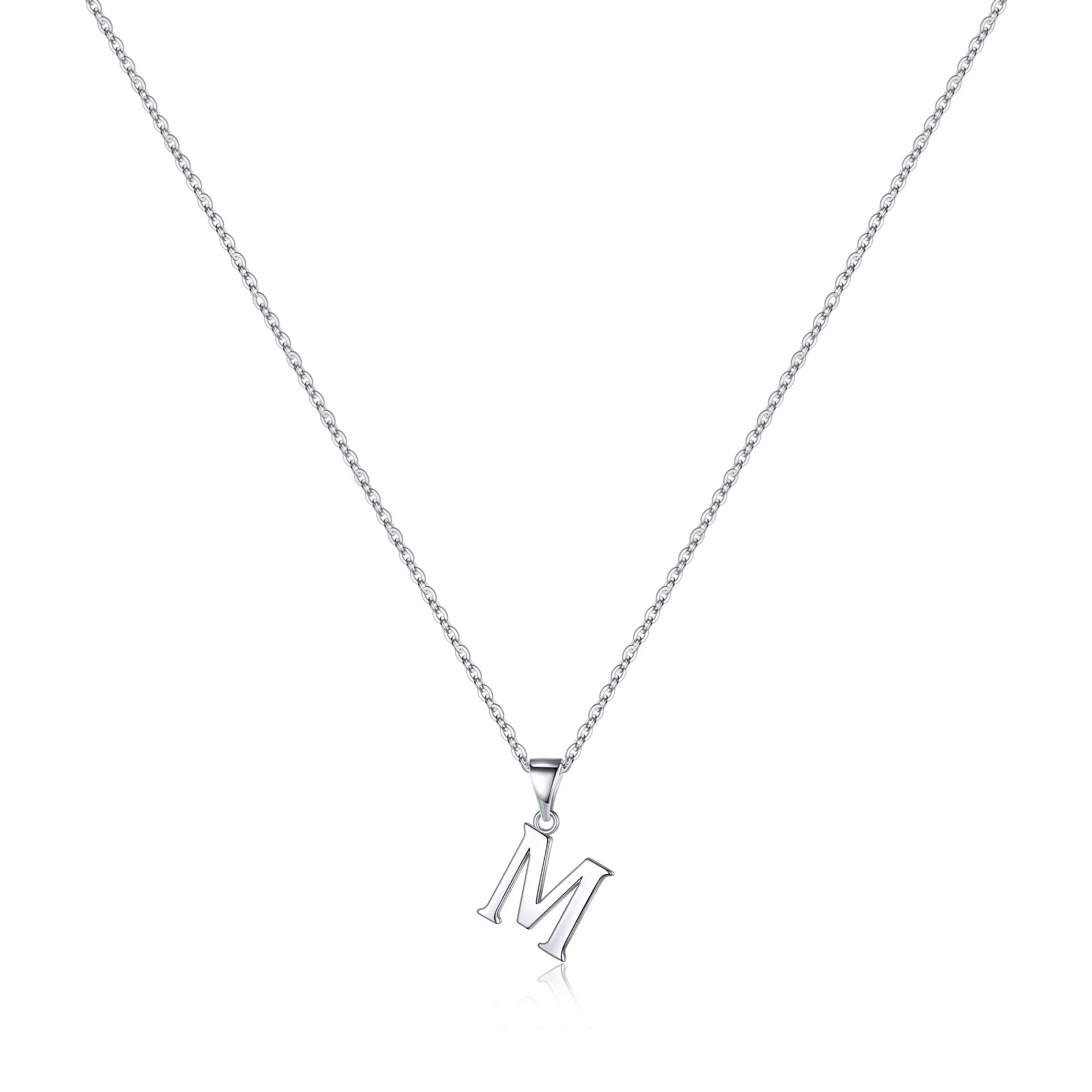 Collar Heshpaws S925 Sterling Silver Inicial Mujer Plateado