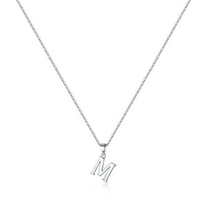 Collar Heshpaws S925 Sterling Silver Inicial Mujer Plateado