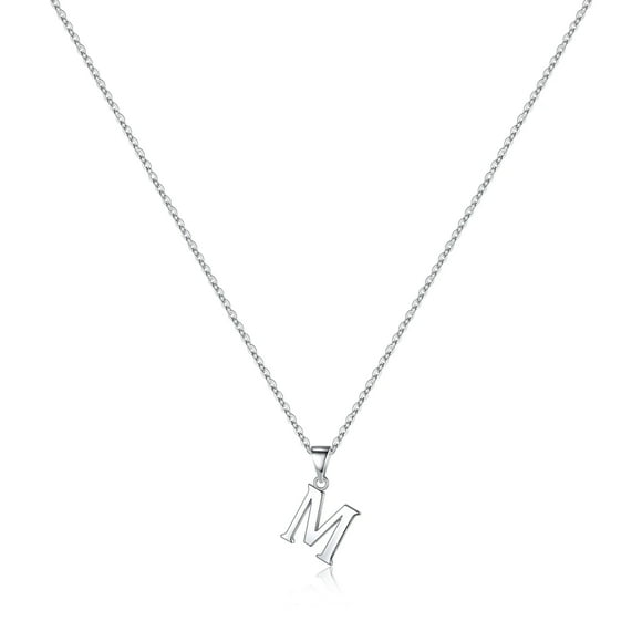 Collar HESHPAWS S925 Sterling Silver Inicial Mujer Plateado