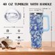 thumbnail image 2 of Vaso térmico Ceovfoi 1200 ml azul camuflaje con asa y pajilla reutilizable, 2 of 8