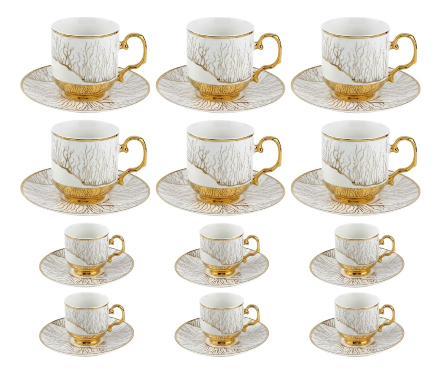 Genérico - Juego Vajilla Tazas Platillos Diseño Artístico Mesa Jhn