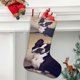thumbnail image 2 of Boston Terrier Tema: Calcetines de Navidad, fino lino blanco para colgar en escaleras y chimenea, decoración navideña para el hogar, regalo de Navidad. 45cm × 32cm, 2 of 5