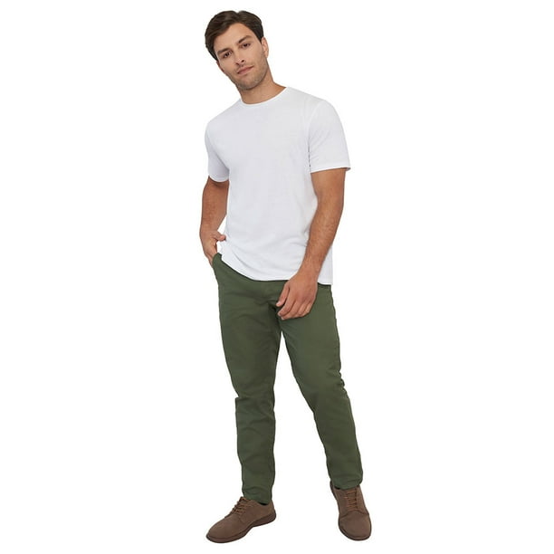 Pantalón Hombre Slim Fit Verde Bolsillo Chino Corona