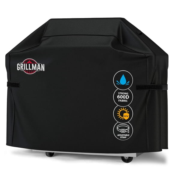 Cubierta para parrilla Grillman 60" impermeable, resistente a rasgaduras, negra