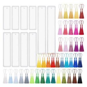 Magideal - Herramienta De Fabricación De Marcapáginas De Silicona Rectangular Con Decoración De Borlas, Marcapáginas Colgante Artesanal Diy Reutilizable, Modelo