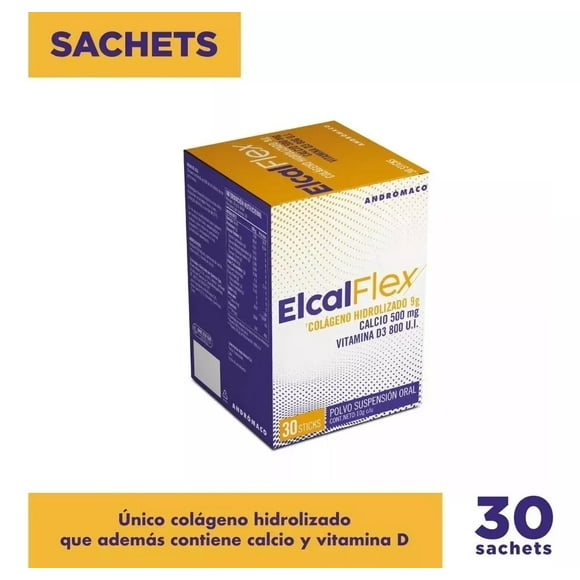 Elcalflex Colageno Calcio Vitamina D 30 Sobres De 10 Grs.