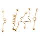 thumbnail image 2 of 5 Piezas 14G Pendiente Piercings Onda Retorcida Pendiente De Barra Industrial Oro, 2 of 2