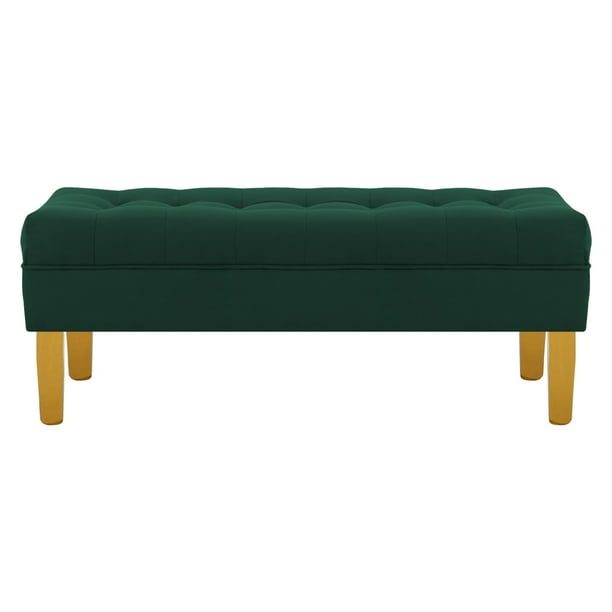 Banqueta Wood 2c Felpa 01 Verde Botella