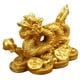 thumbnail image 4 of Feng Shui Chino Dragón Estatua Suerte Éxito Oficina Decoración Dorado, 4 of 5