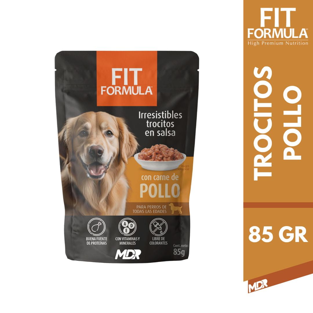 Fit Formula Trocitos En Salsa Perro Carne De Pollo 85G X24 Und
