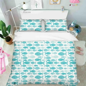 Milsleep - 3D Watercolor Sealife Fish Funda Nórdica Juego De Cama Funda Nórdica Fundas De Almohada