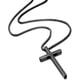 thumbnail image 3 of Collar con cruz para hombre, colgante de cruz de acero inoxidable, cadena de 50 cm, color plata y negro., 3 of 7