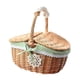 thumbnail image 1 of Cesta De Mimbre Para Picnic, Cesta De Almacenamiento De Ratán Para Servir Pan, Para Acampar Al Aire Libre, Pequeña, Verde, 1 of 3