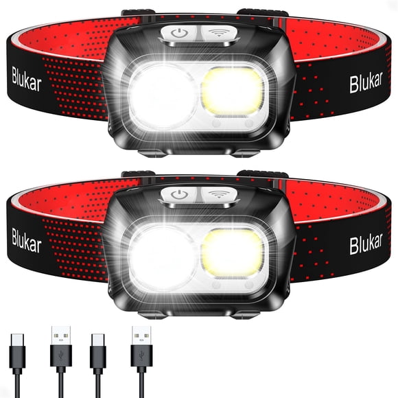 Linterna Frontal Blukar LED Recargable Paquete de 2
