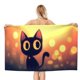 thumbnail image 1 of Fiesta del Gato Negro Toalla de playa de secado rápido con diseño temático, regalo para mujeres y niñas, ideal para cumpleaños, fans, amantes de la música, uso en la playa o al aire libre, 78 × 150 cm, 1 of 6