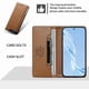 thumbnail image 2 of Funda Tipo Cartera de Cuero Sintético para Samsung Galaxy A12 Bloqueo RFID, con Ranuras para Tarjetas y Bolsillo para Efectivo, Cierre Magnético Fuerte Marrón, 2 of 6