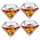 thumbnail image 1 of Juego de 4 copas de vino The Wine Savant 300 ml diseño diamante, 1 of 9
