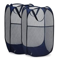 Handy Laundry - Práctico Cesto Desplegable De Malla Para Ropa Sucia, Plegable (Paquete De 2 Unidades, Color Azul)