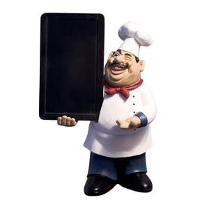 Bothyi - Escultura De Chef Coleccionable, Adorno De Chef De Cocina Para Encimera De Café En El Hogar