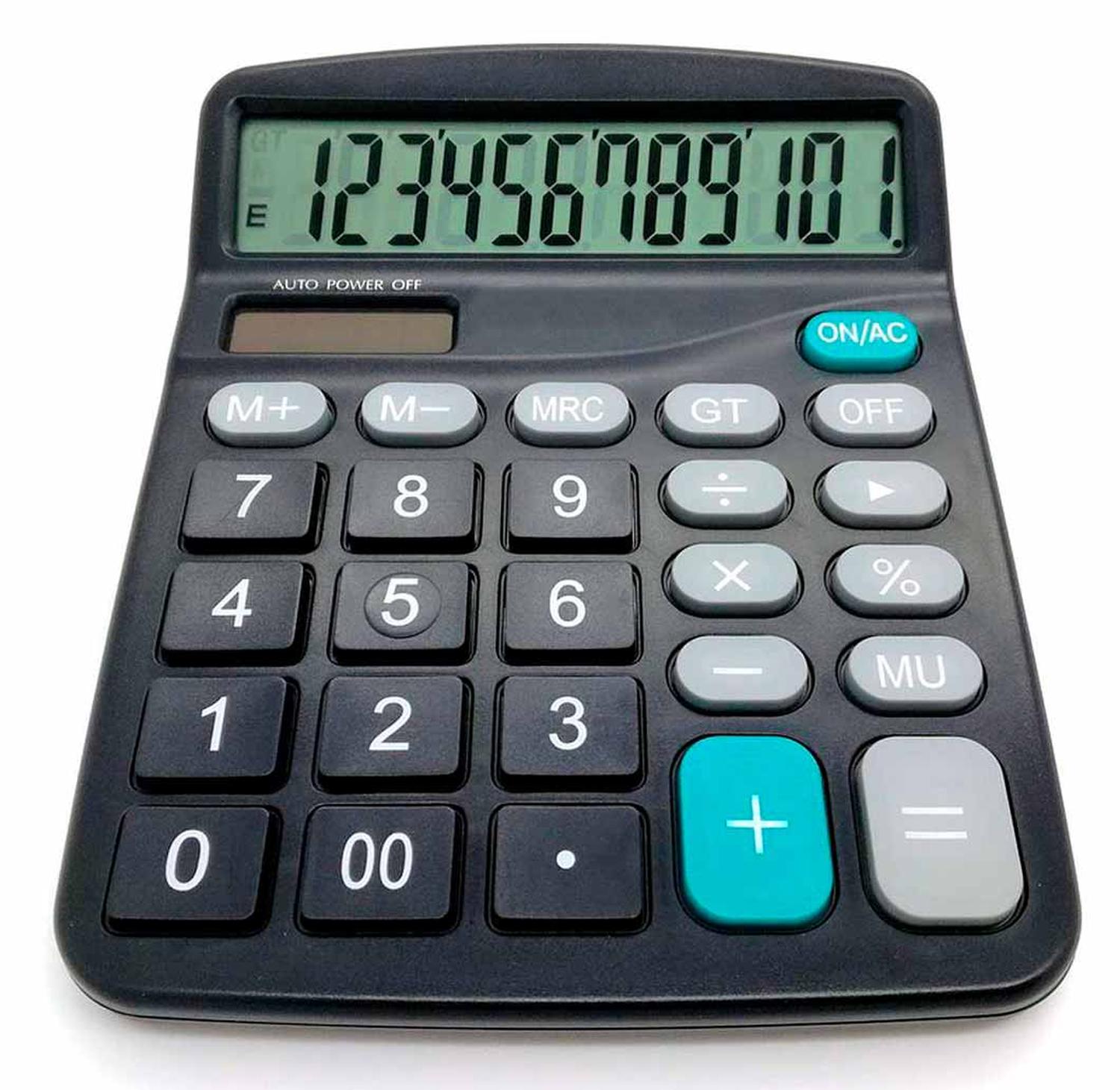 Gen - Calculadora Lcd De 12 Digitos Escuela Oficina Casa Comercio Multicolor