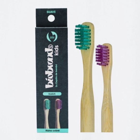Cepillo Dental Biobrush Bambu Kids Suave, 2 Un
