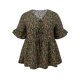 thumbnail image 4 of GRACE & GRANDEUR Blusa de Mujer Talla Grande con Estampado Floral Ditsy, Lazo Frontal, Cuello en V, Manga con Volantes, Top Peplum, Blusa Babydoll de Verano 4X Negro, 4 of 6