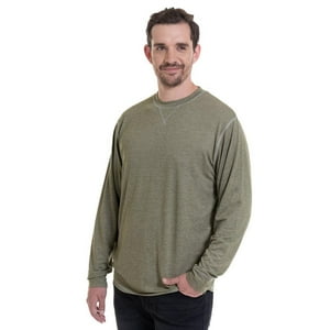 Truval - Polera Manga Larga Slub Melange Khaki Caqui 2Xl