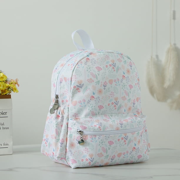 Plaid Backpack For Girls Boys Floral Waterproof Nylon Schoolbag Durable Lightweight Book Bag For Students